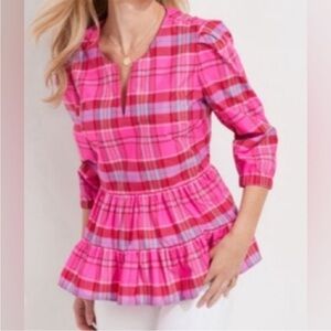 Vineyard Vines Pink Plaid Blouse 💕